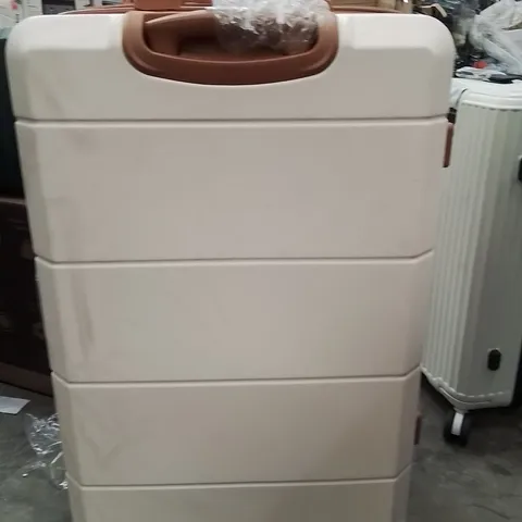 LUGG TRAVEL SUITCASE CREAM&BROWN 