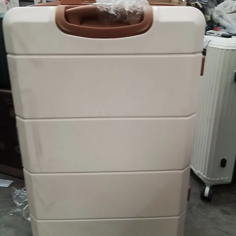 LUGG TRAVEL SUITCASE CREAM&BROWN 