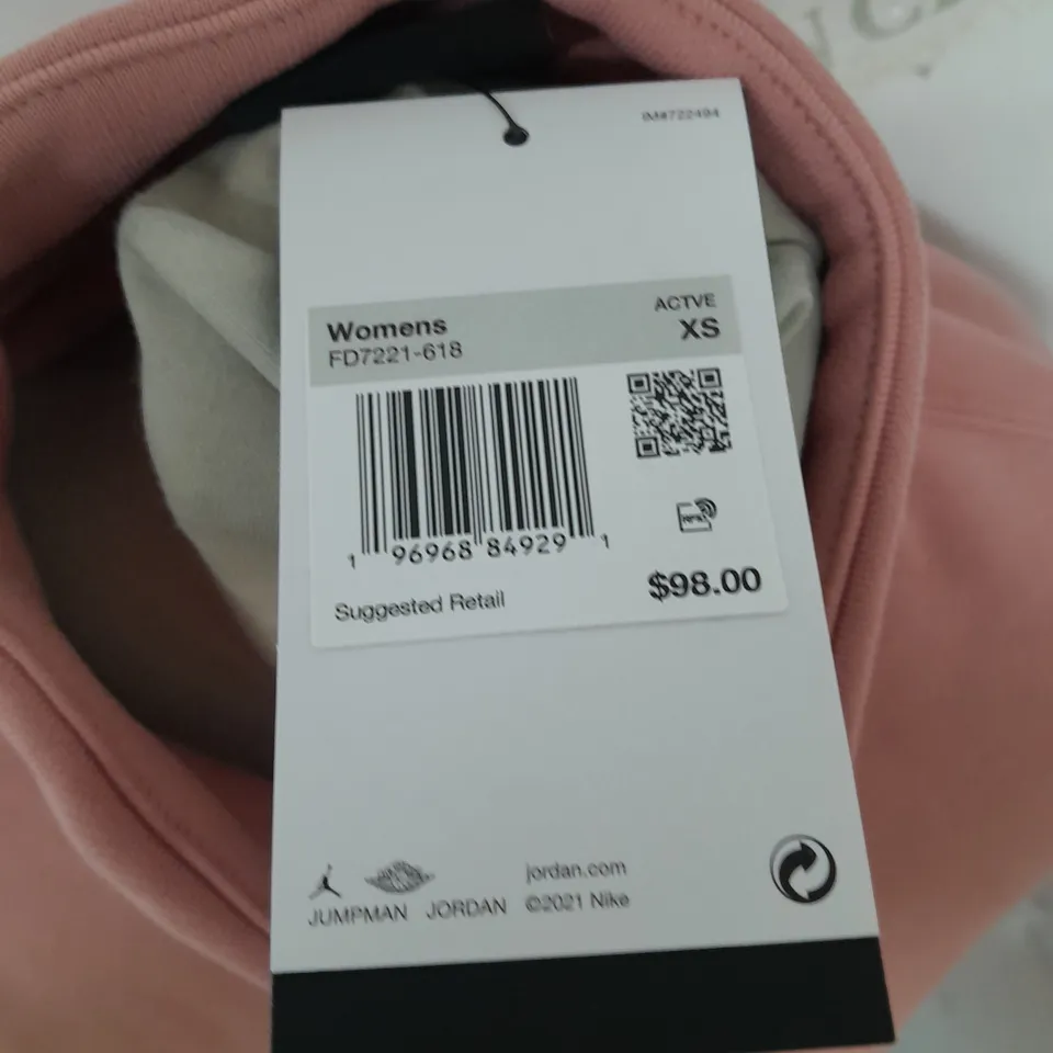 JORDAN WOMENS OVERSIZED FIT PULL OUVER JUMPER IN  BLUSH - XS