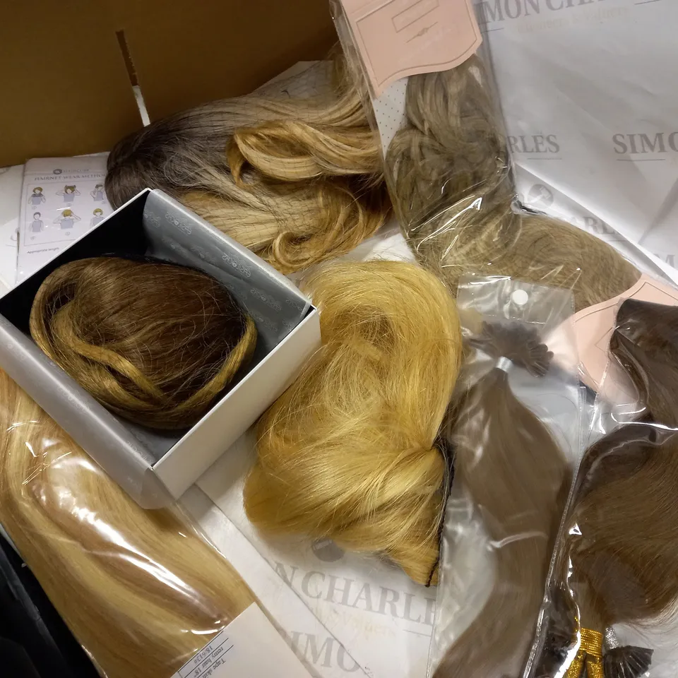 ASSORTMENT OF LIGHTER SHADES HAIR PIECES APPROX. 6 ITEMS 