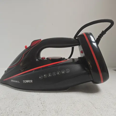 TOWER STEAM IRON – BLACK WITH RED ACCENTS