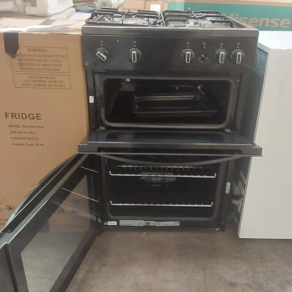 INDESIT ITG6GB 60CM WIDE SINGLE OVEN GAS COOKER WITH GAS GRILL - BLACK - A+ RATED