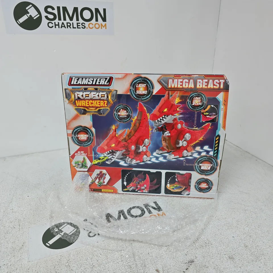 TEAMSTERZ IROBO WRECKERZ MEGA BEAST DRAGON ROBOT TOY – RED, WITH CARS (BOXED)