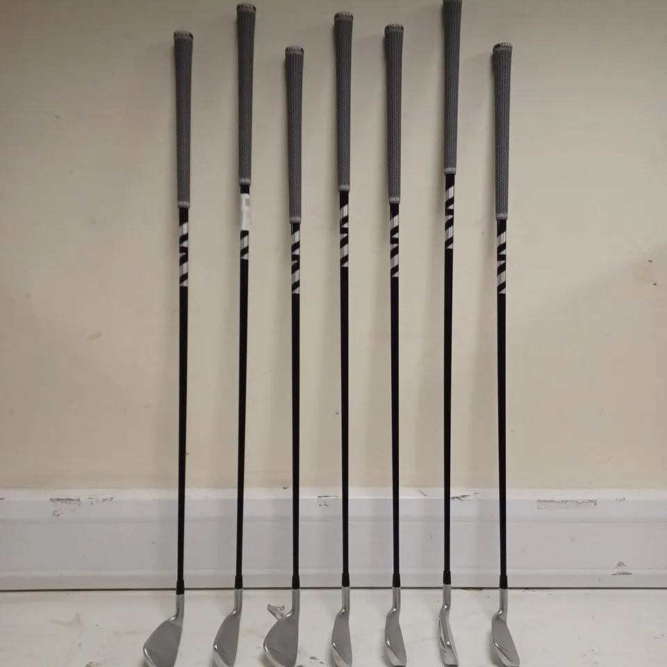 BOX OF APROX 7 TOUR EDGE EXOTICS C722 VIBRCOR DIAMOND EDGE GOLF SET TO INCLUDE IRONS 5, 6, 7, 8, 9, PUTTER AND APPROACH - COLLECTION ONLY. 