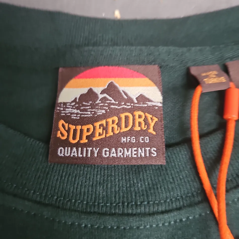 Superdry Retro Stripe Logo T‑Shirt Enamel Green XL
