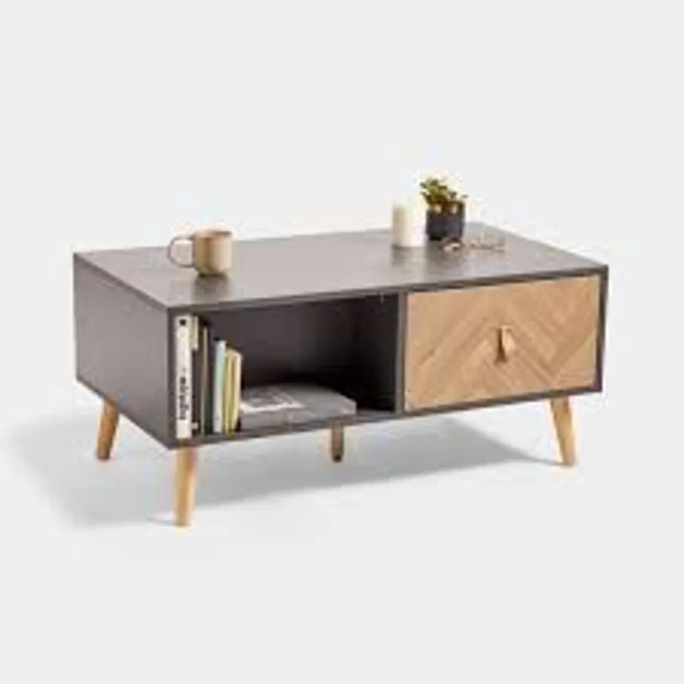 BOXED HERRINGBONE COFFEE TABLE