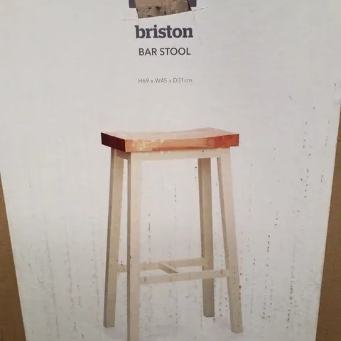 BOXED BRISTON BAR STOOL - CREAM