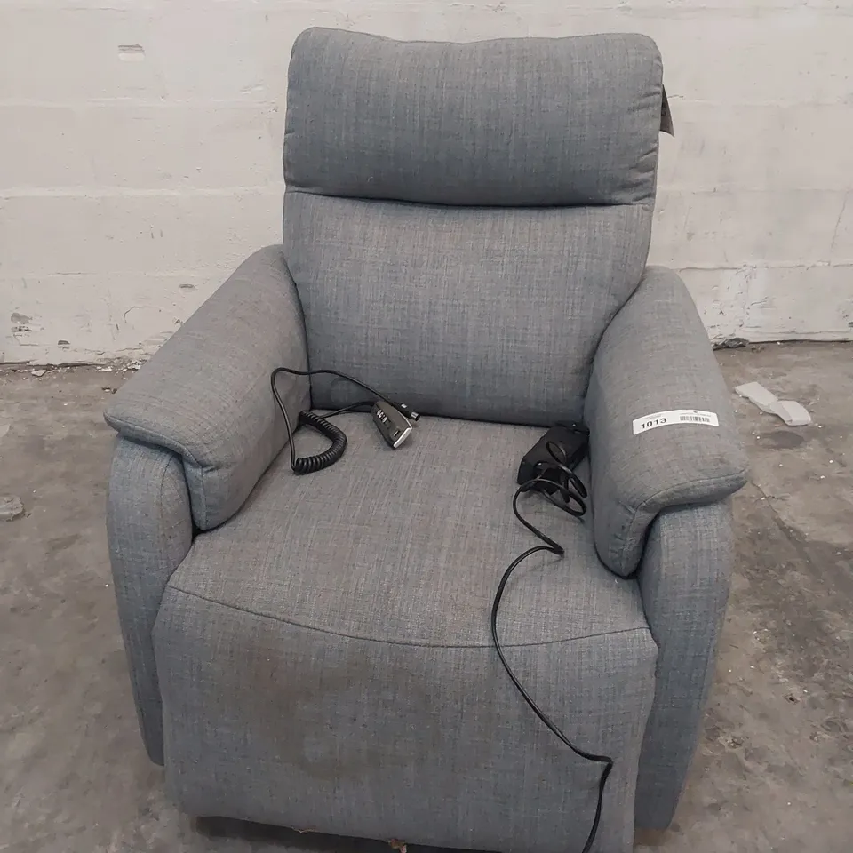 DESIGNER ANELLIZ POWER RECLINING EASY CHAIR GREY FABRIC 