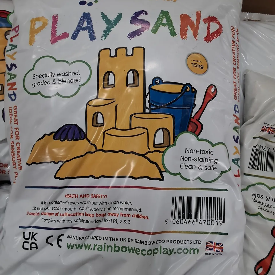 PALLET OF 15KG BAGS OF RAINBOW ECO PLAY SAND