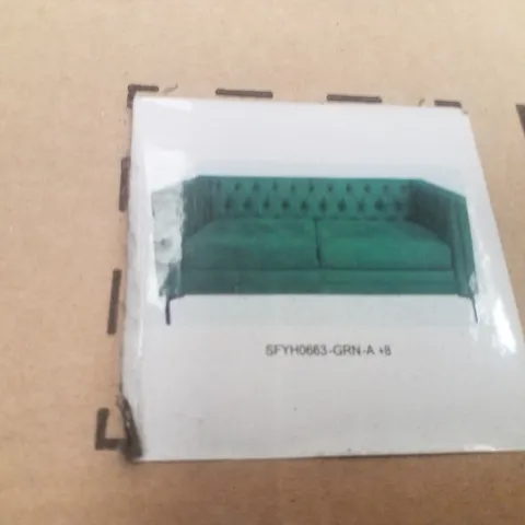 BOXED WALES 84 CONTEMPORARY SOFA WITH TUFTED BACK| ART OF LIVING DESIGNS-GREEN (2 BOXES)