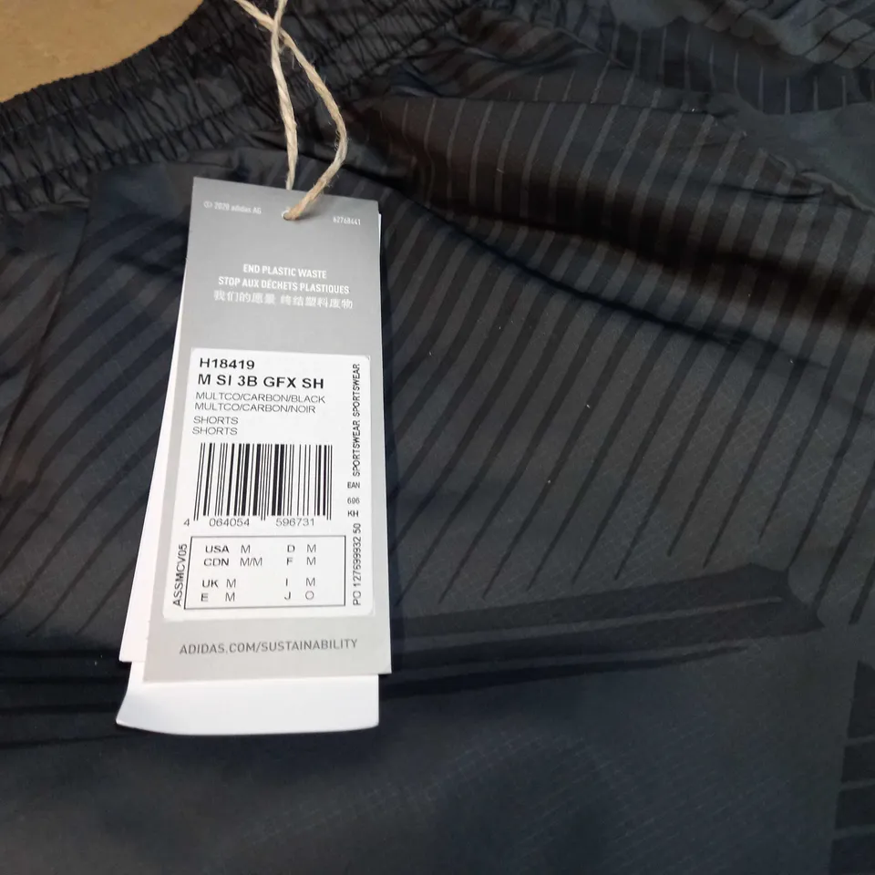 ADIDAS GREY/LOGO SPORTS/SWIM SHORTS - MEDIUM