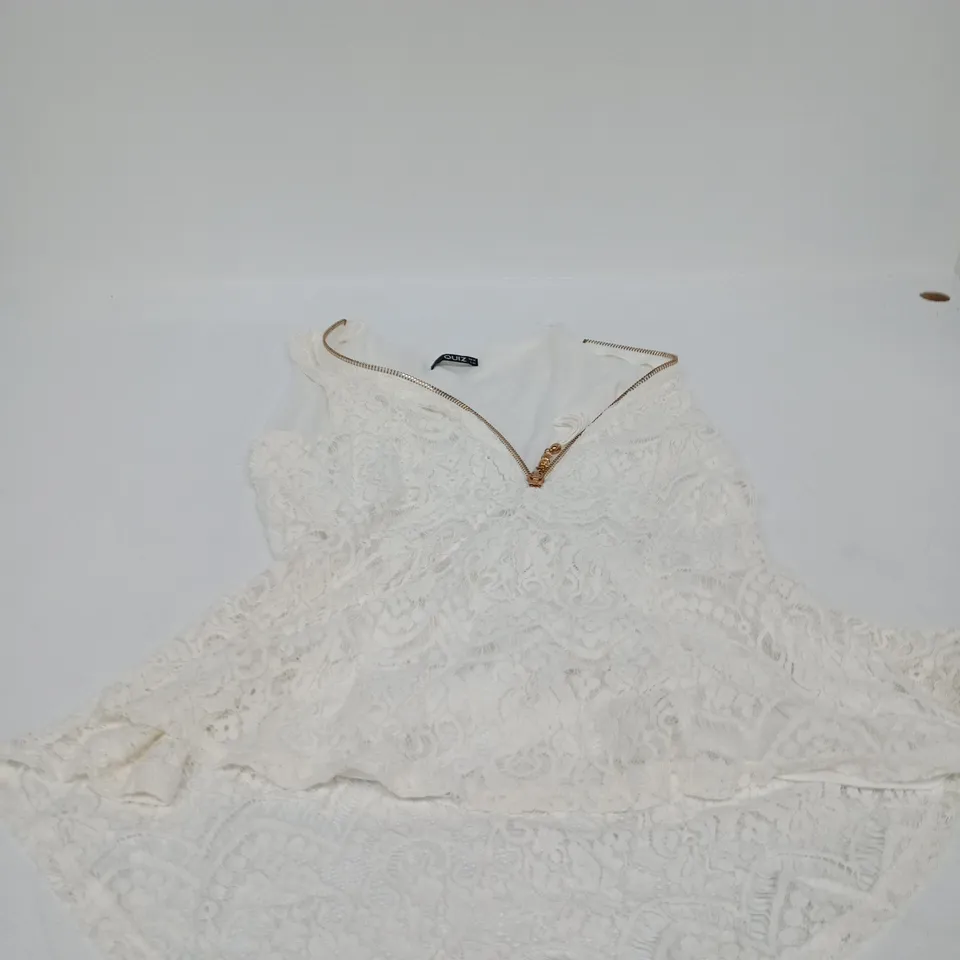 QUIZ WHITE LACE DRESS – UK 16 (EU 44)