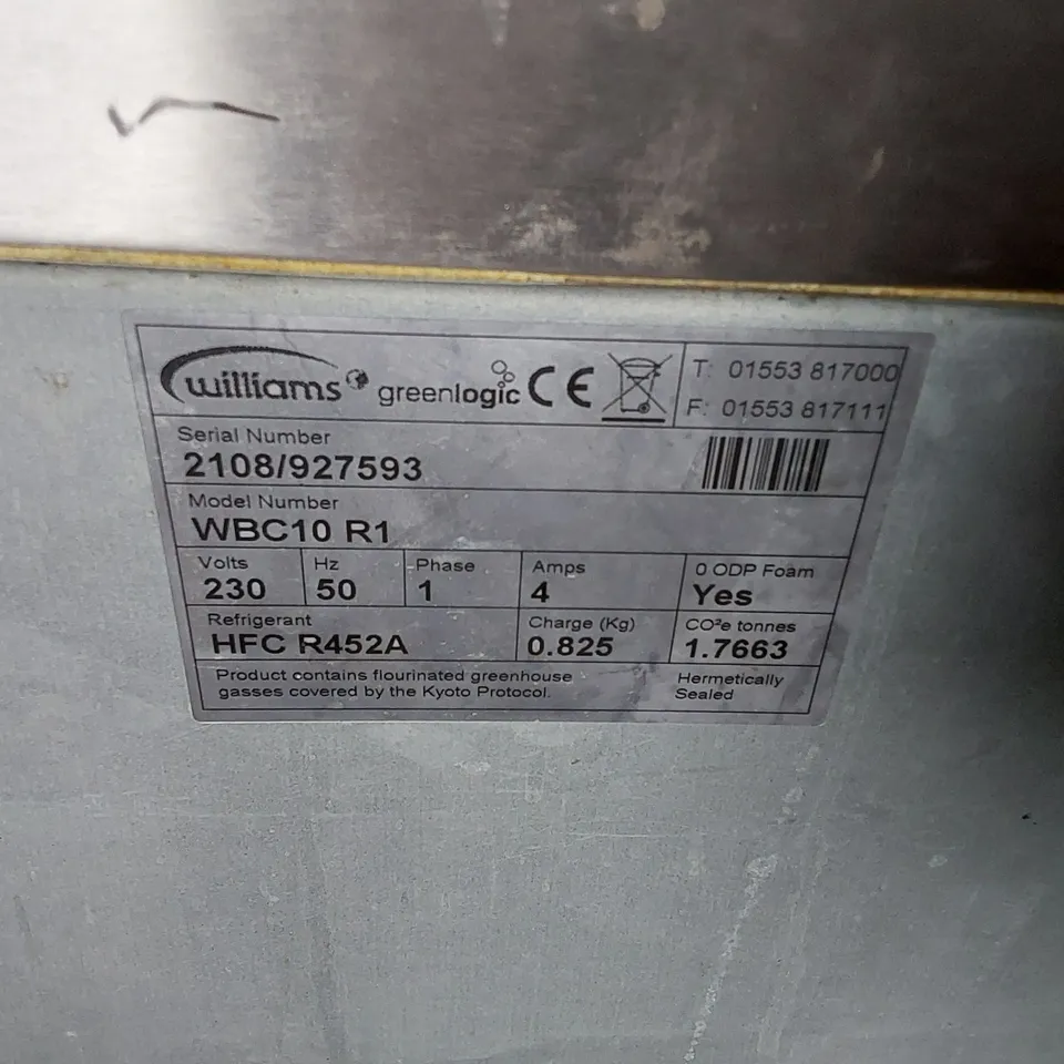 WILLIAMS WBC10 R1 REACH-IN BLAST CHILLER STAINLESS STEEL WBC10 R1