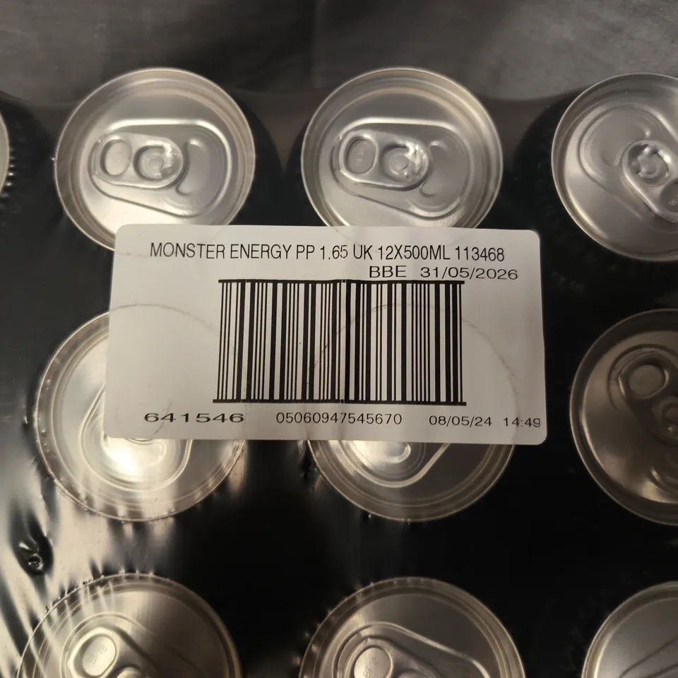 MONSTER ENERGY 12 X 500ML CANS BULK PACK (BBE 31/05/2026)