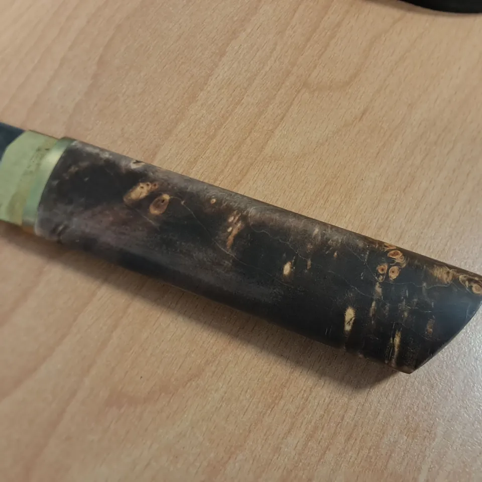 4.5" WOODEN HANDLED KNIFE WITH SHEATH