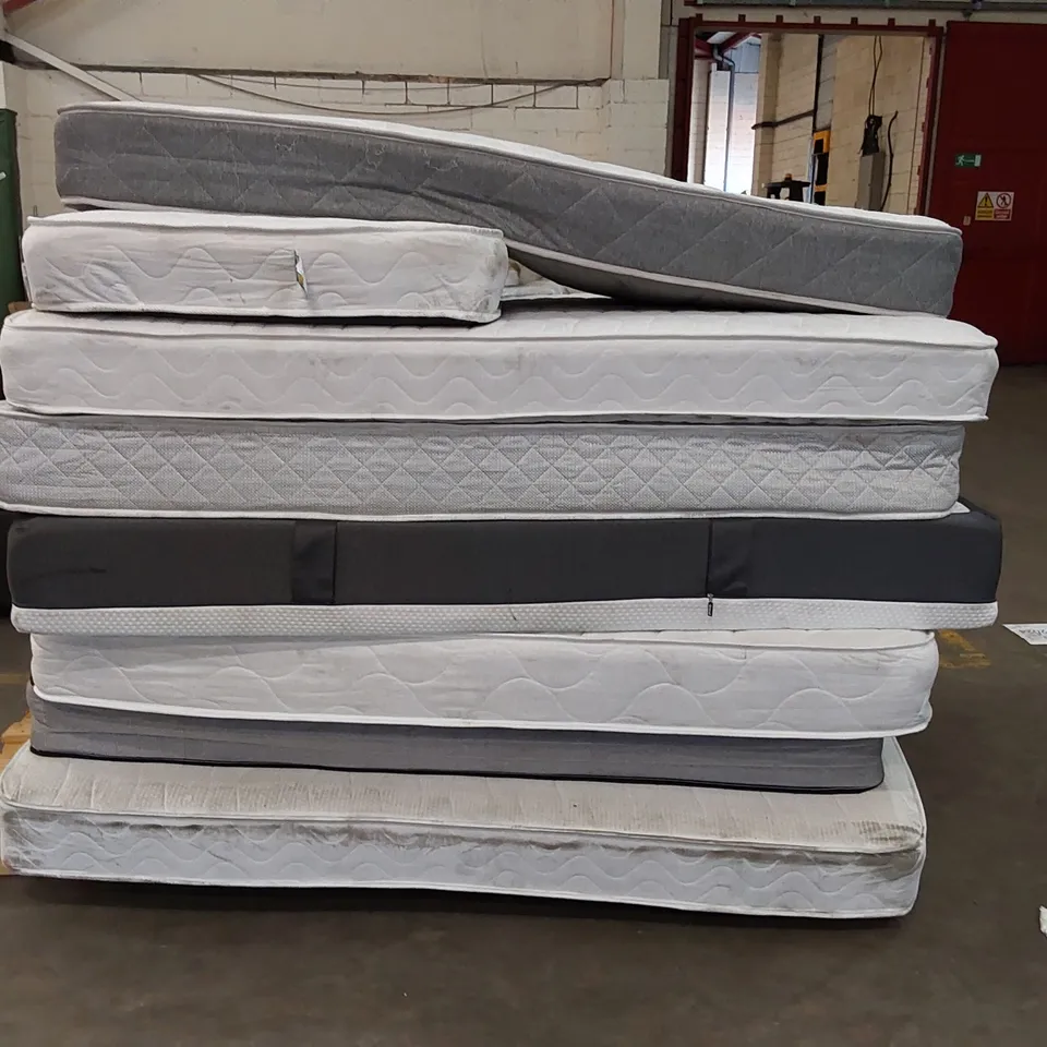 PALLET OF 8X ASSORTED MATTRESSES - SIZES, BRANDS AND CONDITIONS VARY