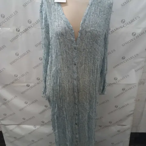ZARA BUTTON THROUGH SLEEVED DRESS - UK S
