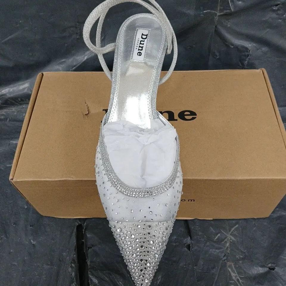 BOXED PAIR OF DUNE HIGH HEEL SHOES - UK SIZE 8