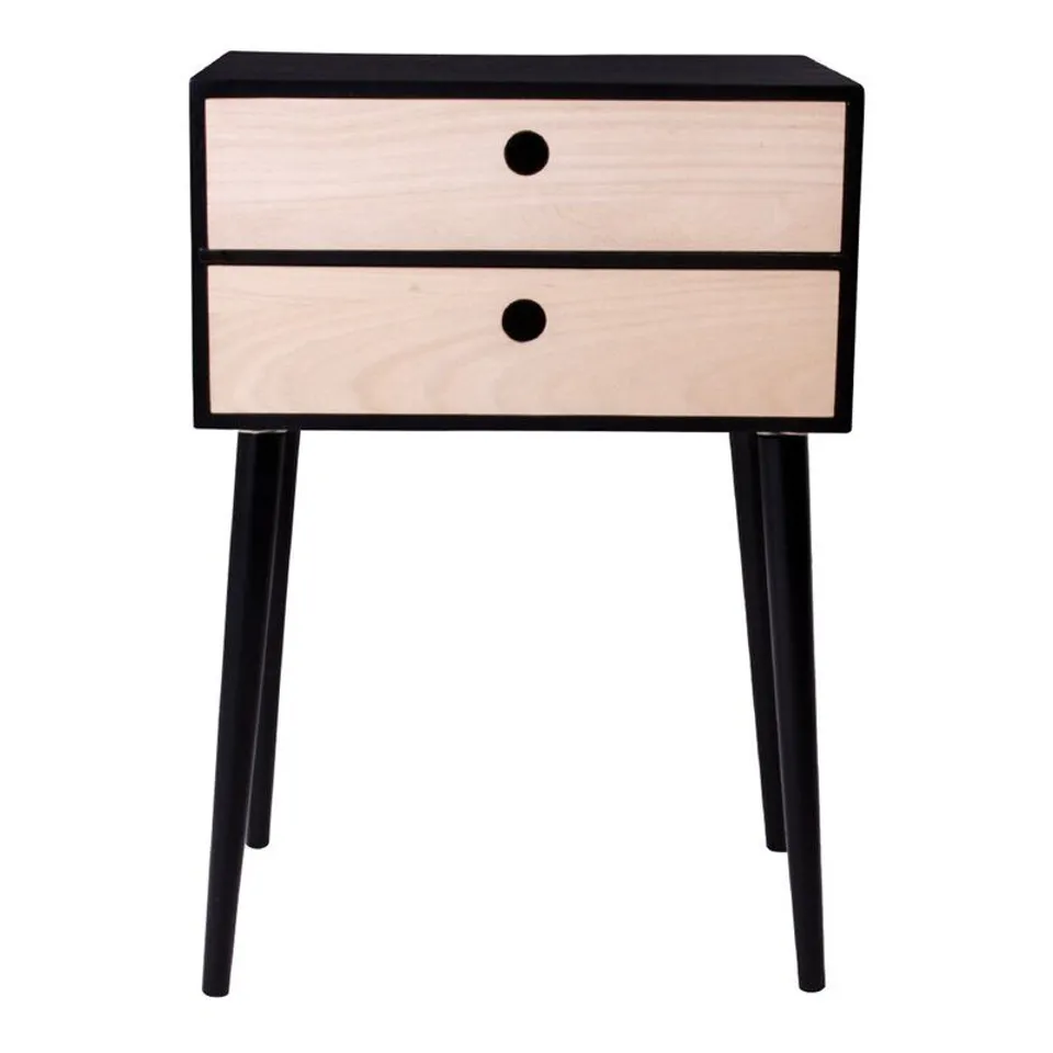 DRAPER 2 DRAWER BEDSIDE TABLE COLOUR BLACK