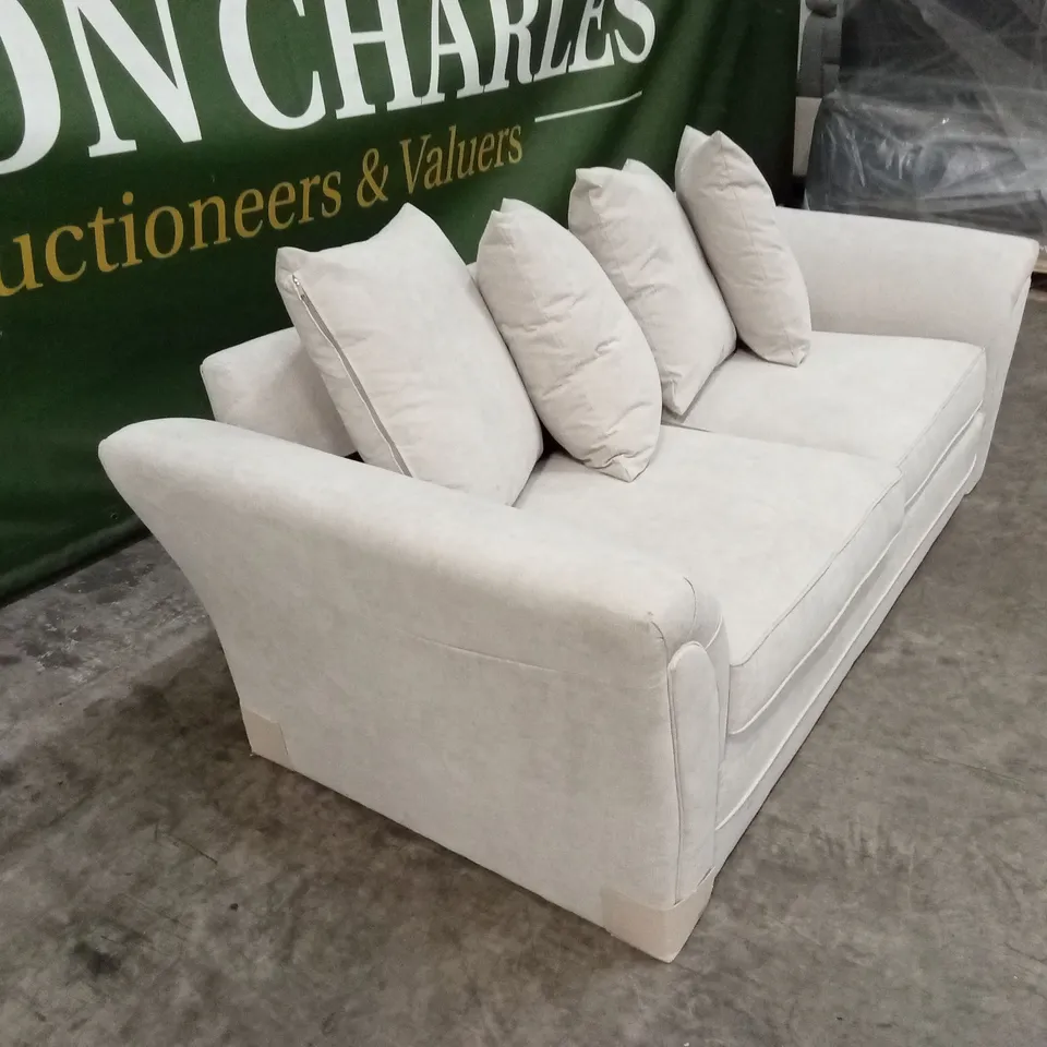 DURY FABRIC 3 SEATER SCATTER BACK SOFA - NATURAL RRP £499