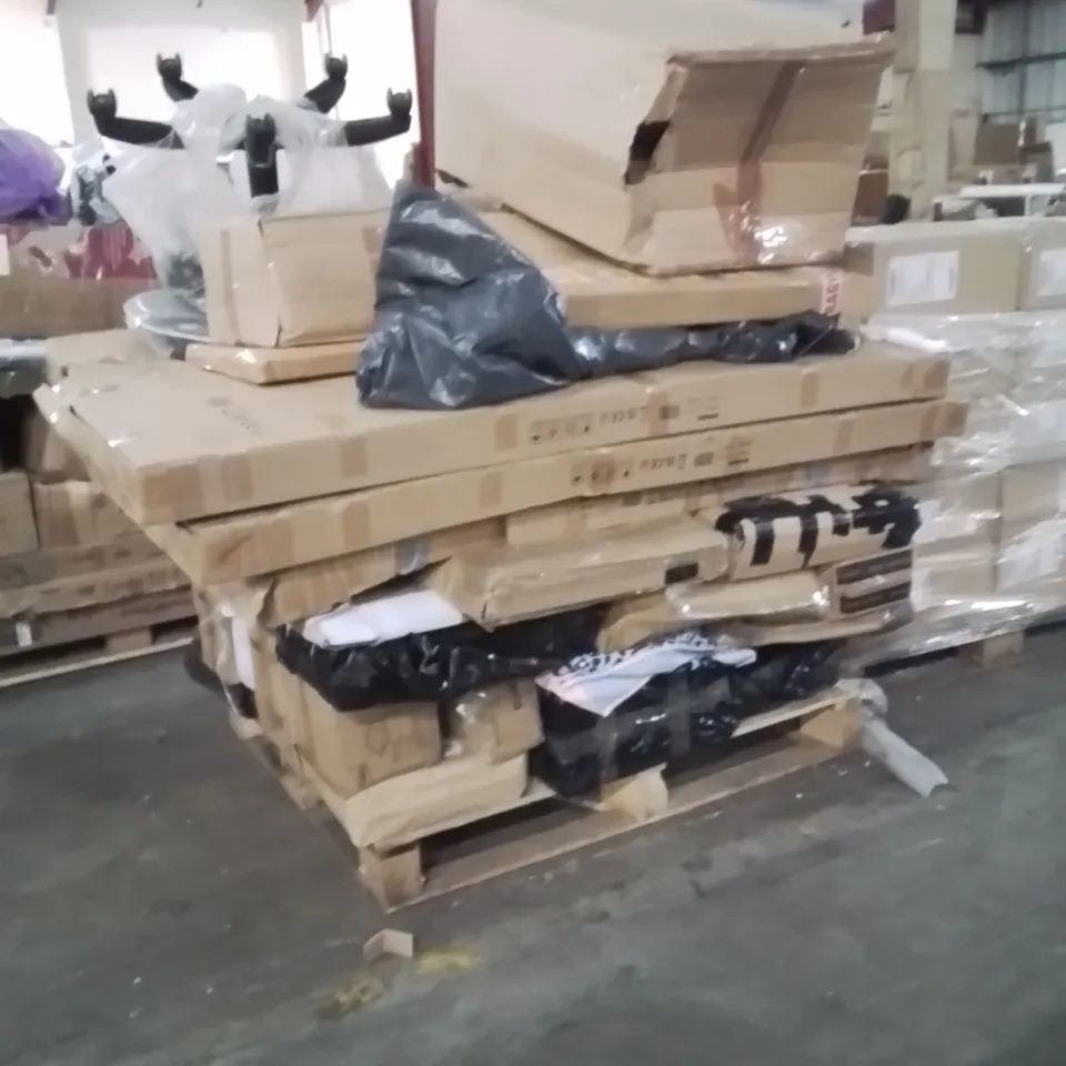 PALLET TO CONTAIN NEO PRODUCTS AND OTHER ASSORTED HOUSEHOLD GOODS TO INCLUDE;STEAM MOP,FULL LENGTH MIRRORS,GAMING CHAIR,MICROWAVE 