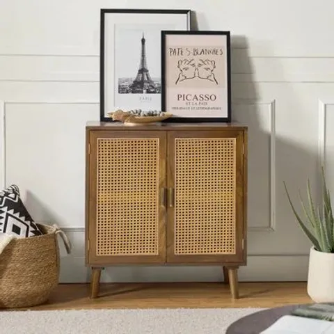 BOXED SOLID WOOD 2-DOOR RECTANGLE ACCENT CABINET