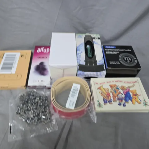 APPROXIMATELY 20 ASSORTED HOUSEHOLD ITEMS TO INCLUDE AIR UP CAPSULES, BIKE CHAIN AND REPELLER 