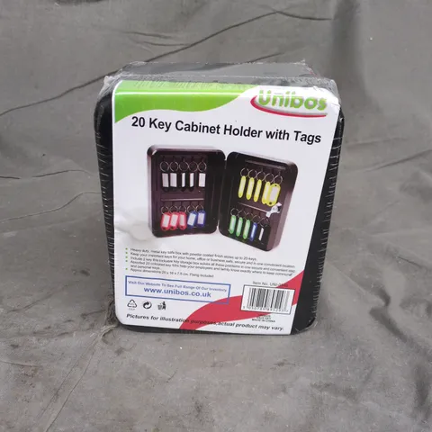 UNIBOS 20 KEY CABINET HOLDER WITH TAGS IN BLACK