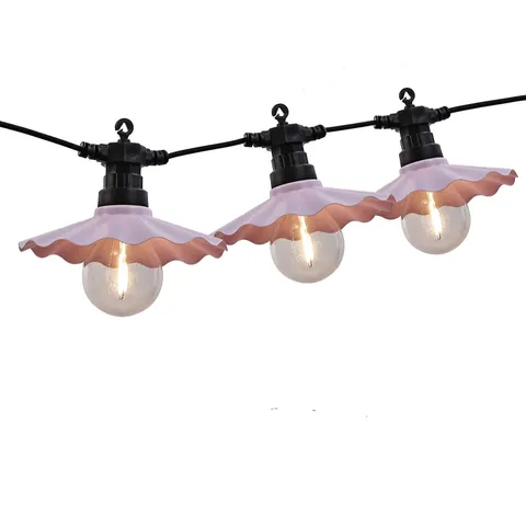 OUTLET GARDEN STORIES SORBET MAINS OPERATED FLUTED 8 BULB STRING LIGHTS
