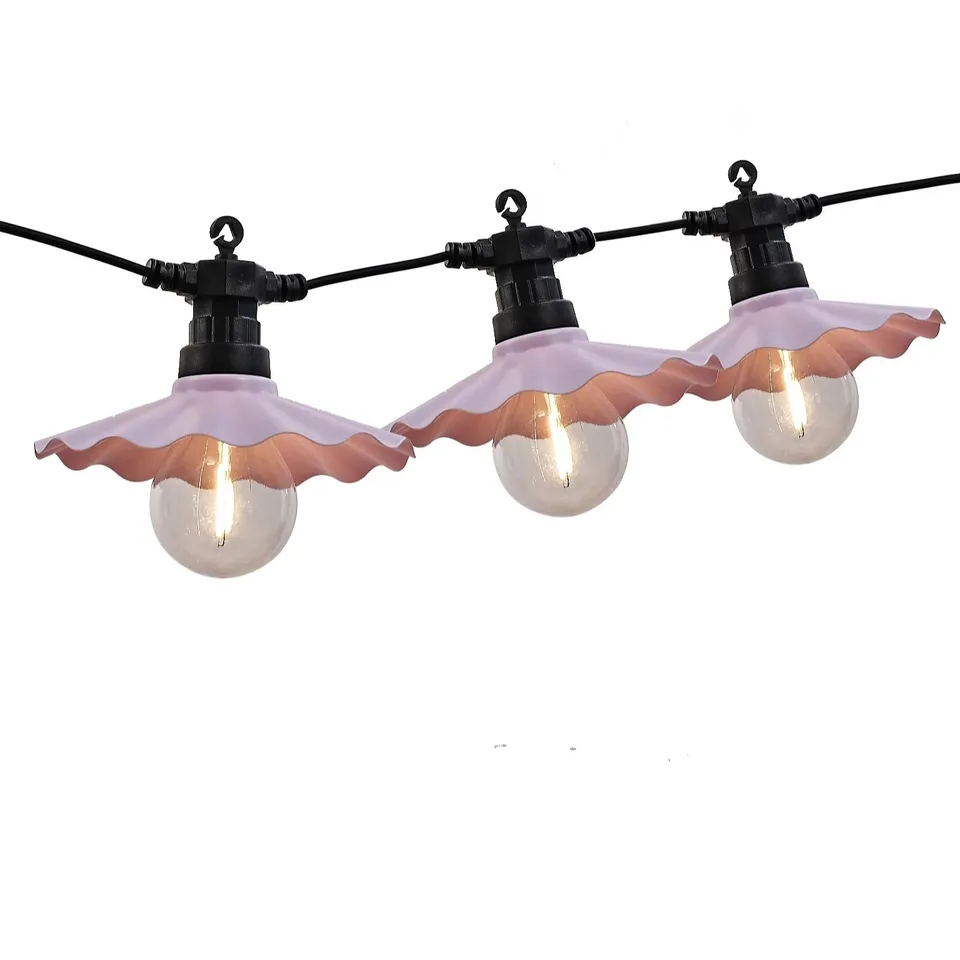 OUTLET GARDEN STORIES SORBET MAINS OPERATED FLUTED 8 BULB STRING LIGHTS