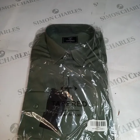 BAGGED OLIVE TAPERED LS FIT SHIRT SIZE L