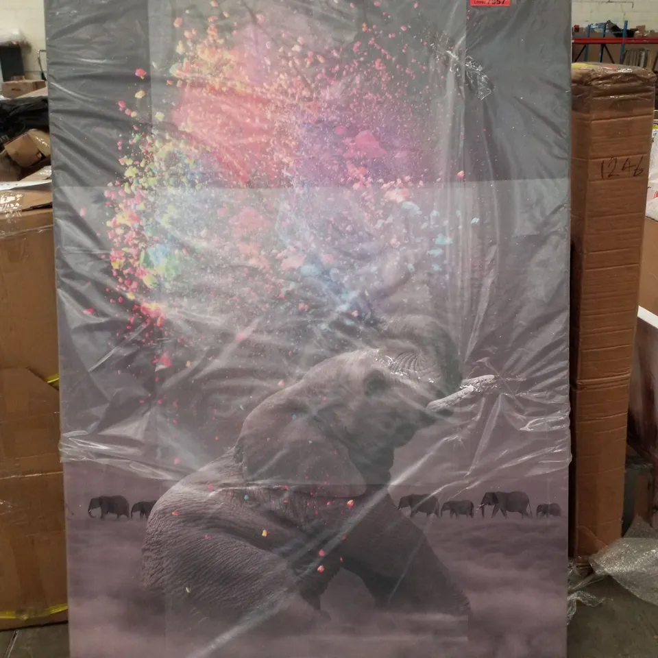 ELEPHANT - COLOR EXPLOSION BY SOARING ANCHOR DESIGNS - WRAPPED CANVAS PRINT