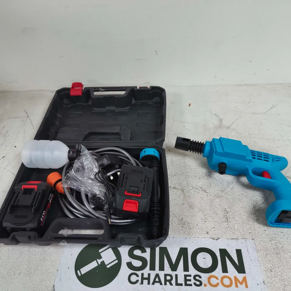 PORTABLE ELECTRIC CAR WASH GUN WITH LITHIUM BATTERY – HOME KIT (CASE & MANUAL)