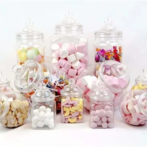 BOXED ASSORTED SWEET TABLE 12 PIECES STORAGE JAR SET (1 BOX)