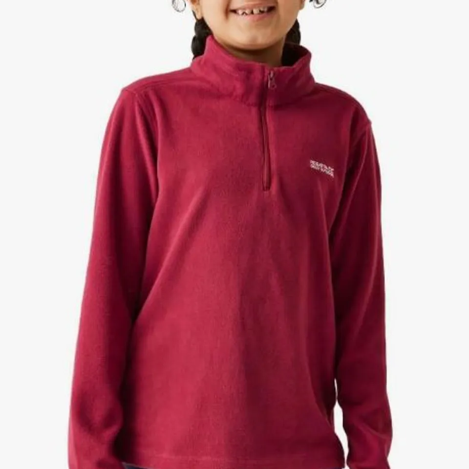 REGATTA KIDS HOT SHOT II HALF ZIP FLEECE RUMBA RED  AGE 9-10 YEARS