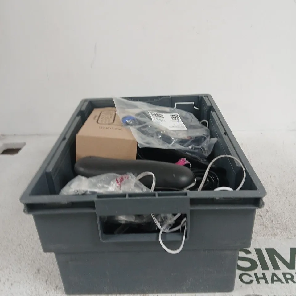 TOTE OF APPROXIMATELY 15 ASSORTED ITEMS TO INCLUDE SKY REMOTE CONTROL, SKY POWER SUPPLY ETC
