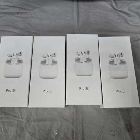 4 X SEALED PRO5 WIRELESS EARPHONES IN WHITE