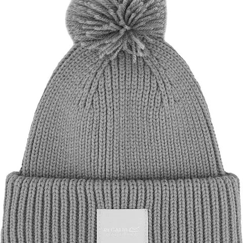 BRAND NEW REGATTA WOMENS CONNORA WINTER BOBBLE BEANIE MINERAL GREY SGL