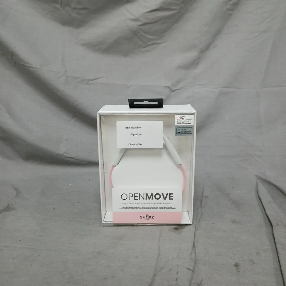 SHOKZ OPENMOVE BONE CONDUCTION HEADPHONES – PINK, BOXED