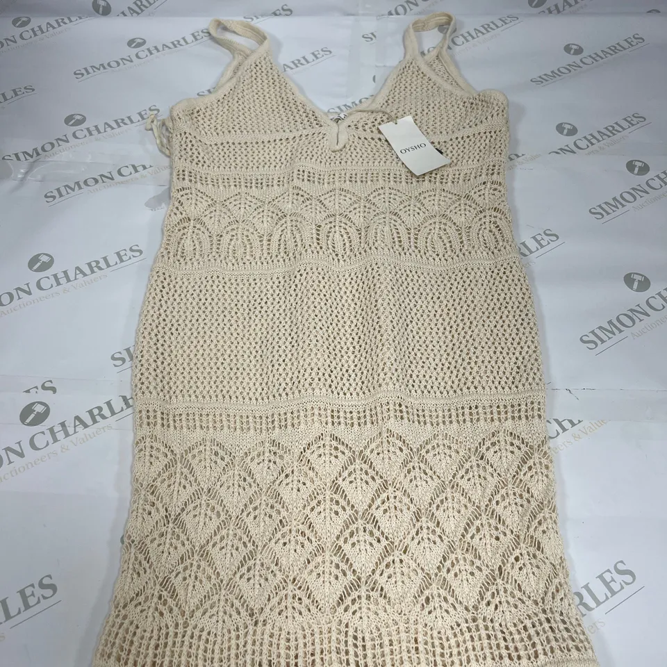 OYSHO LOOSE FIT MAXI DRESS IN SAND SIZE SMALL