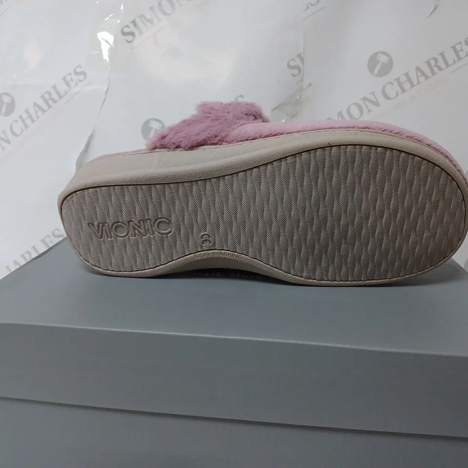 BOXED VIONIC MARIEL SLIPPERS IN DUSKY PINK SIZE 6