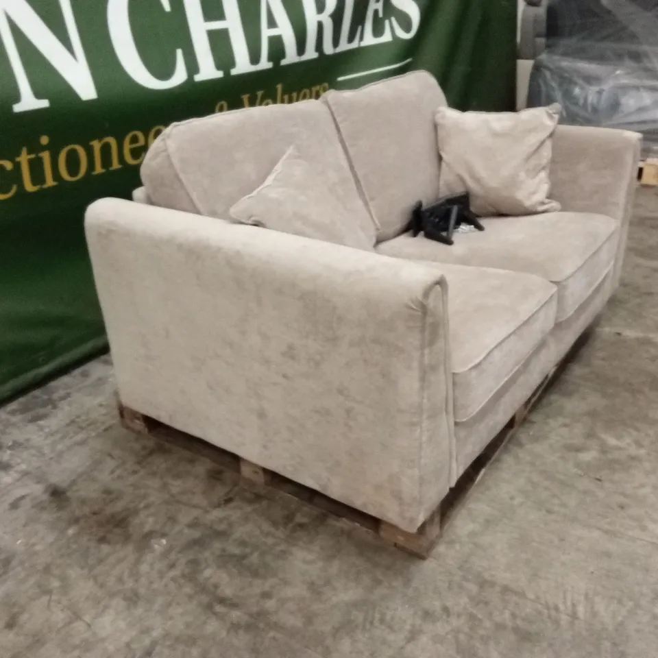MESSINA 2 SEATER STANDARD BACK FABRIC SOFA - NATURAL RRP £599