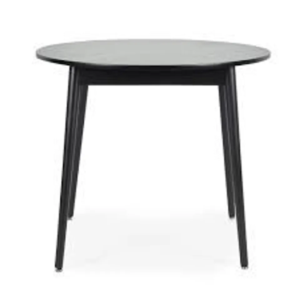 BOXED LEO 4 SEATER ROUND DINING TABLE - BLACK (1 BOX)