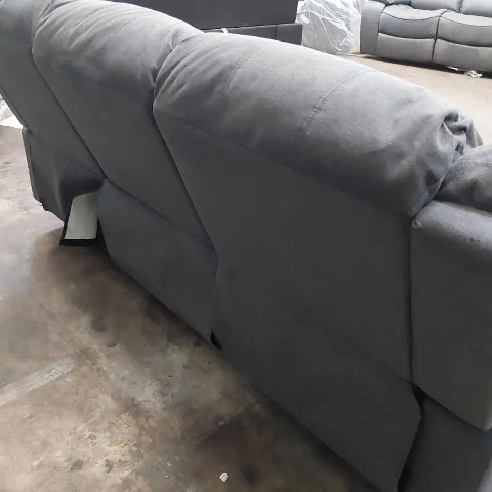 DESIGNER MANUAL RECLINING THREE SEATER SOFA CHARCOAL FABRIC