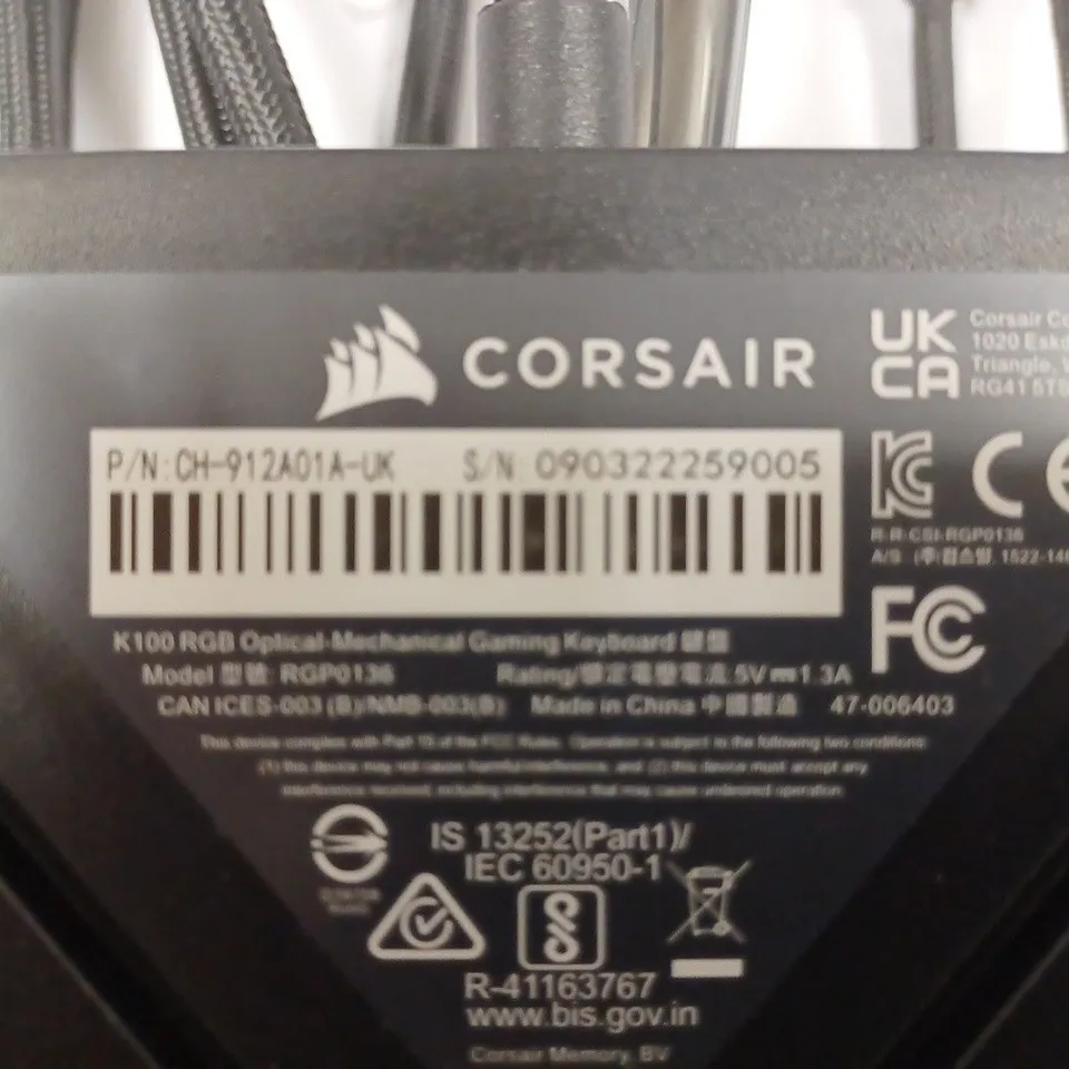 CORSAIR K100 RGB OPTICAL-MECHANICAL GAMING KEYBOARD