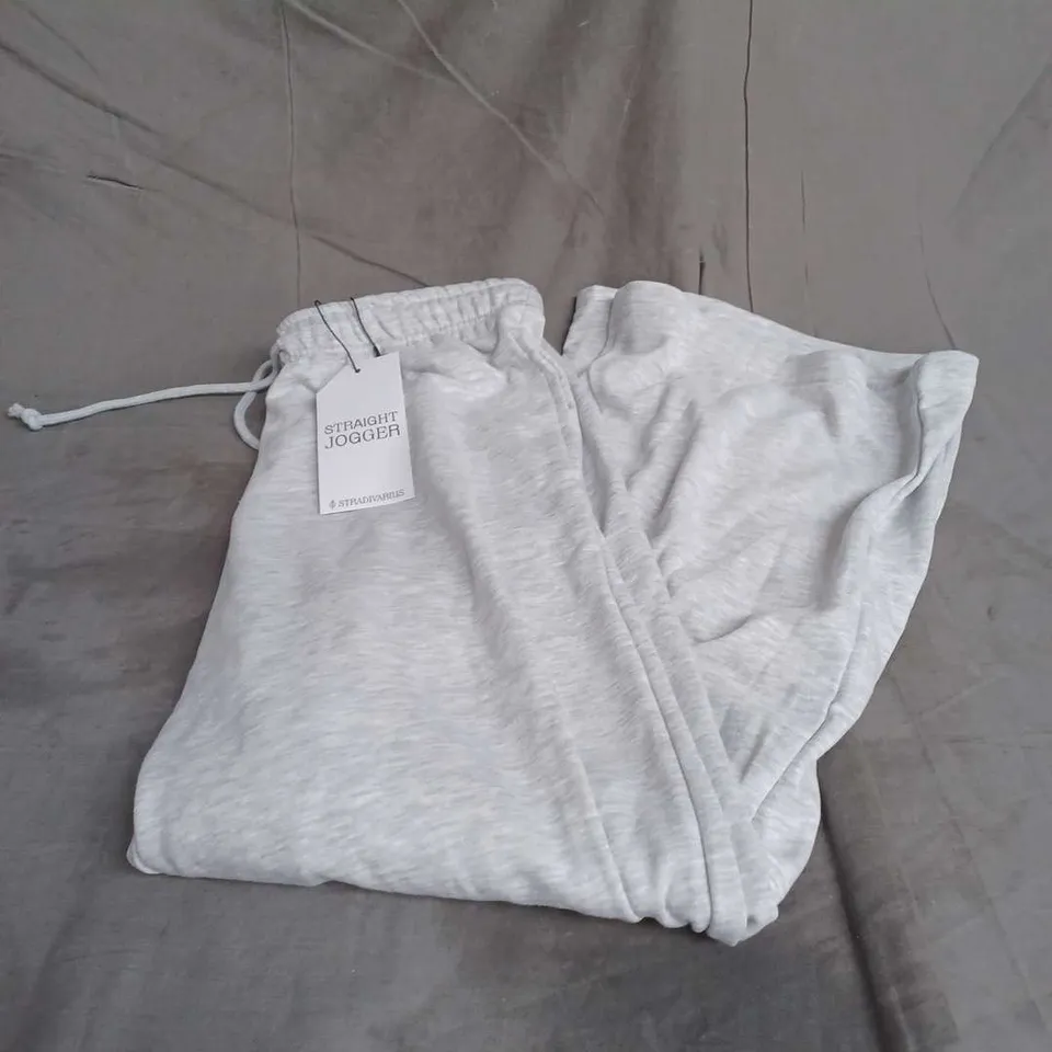 STRADIVARIUS STRAIGHT JOGGER IN LIGHT GREY SIZE S