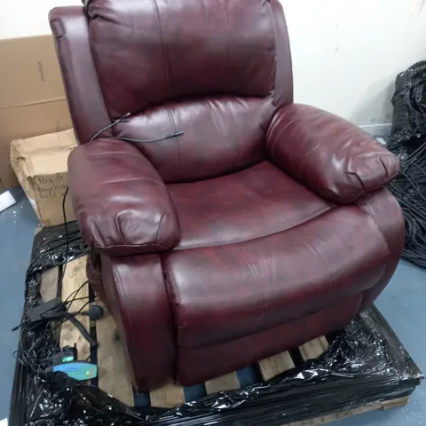 CHESTNUT FAUX LEATHER ELECTRIC ONE SEATER SOFA