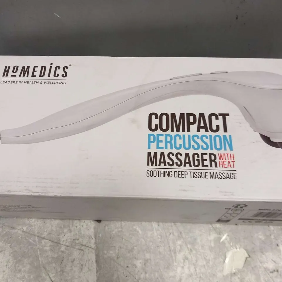 BOXED HOMEDICS COMPACT PERCUSSION MASSAGER WITH HEAT PA-MHA