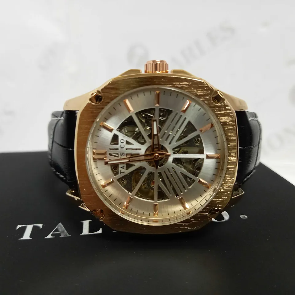 TALIS SKELETON LEATHER STRAP WRISTWATCH RRP £515