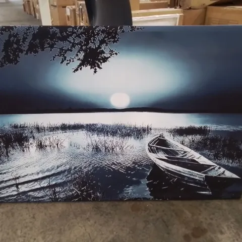 MOONLIT RIVER LAKE WRAPPED CANVAS PRINT
